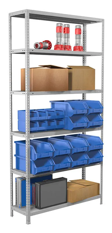 Стеллаж Практик MS пол.:6 единая 2000x1000x400мм серый (S24199164602)