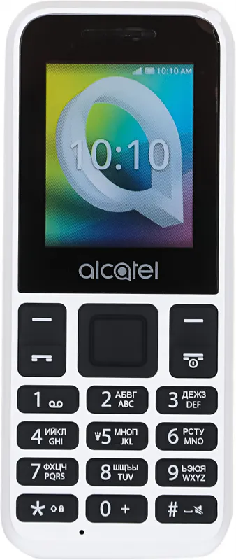 Мобильный телефон Alcatel 1066D белый моноблок 2Sim 1.8" 128x160 Thread-X 0.08Mpix GSM900/1800 GSM1900 MP3 FM microSD max32Gb