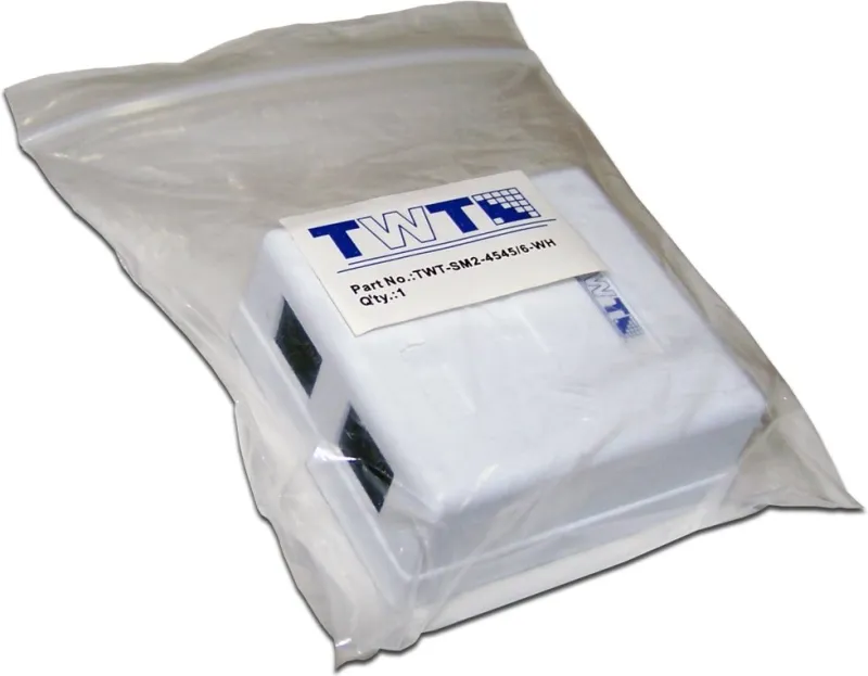 Настенная розетка, 2 порта RJ-45 категории 6, UTP, белая