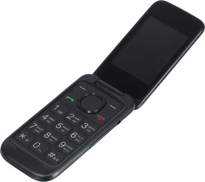 Мобильный телефон Alcatel 2053D OneTouch черный раскладной 2Sim 2.4" 240x320 0.3Mpix GSM900/1800 GSM1900 MP3 FM microSD max32Gb