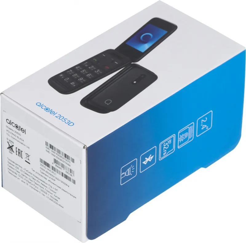 Мобильный телефон Alcatel 2053D OneTouch черный раскладной 2Sim 2.4" 240x320 0.3Mpix GSM900/1800 GSM1900 MP3 FM microSD max32Gb