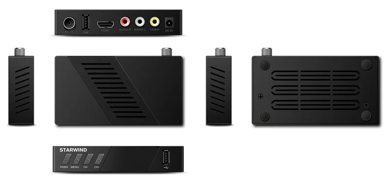 Ресивер DVB-T2 Starwind CT-140 черный