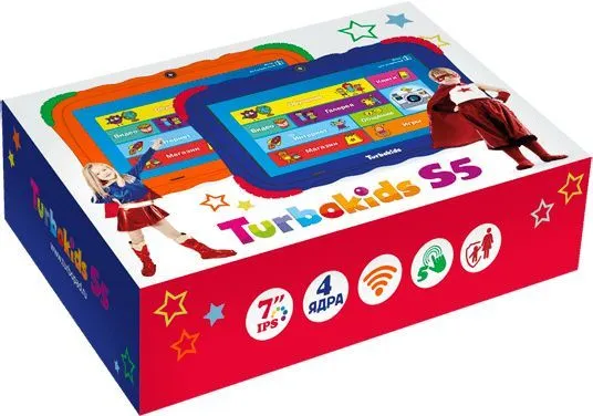 Планшет Turbo TurboKids S5 RK3326 (1.5) 4C/RAM1Gb/ROM16Gb 7" IPS 1024x600/Android 8.1/оранжевый/2Mpix/0.3Mpix/BT/WiFi/Touch/microSD 32Gb/minUSB/3000mAh