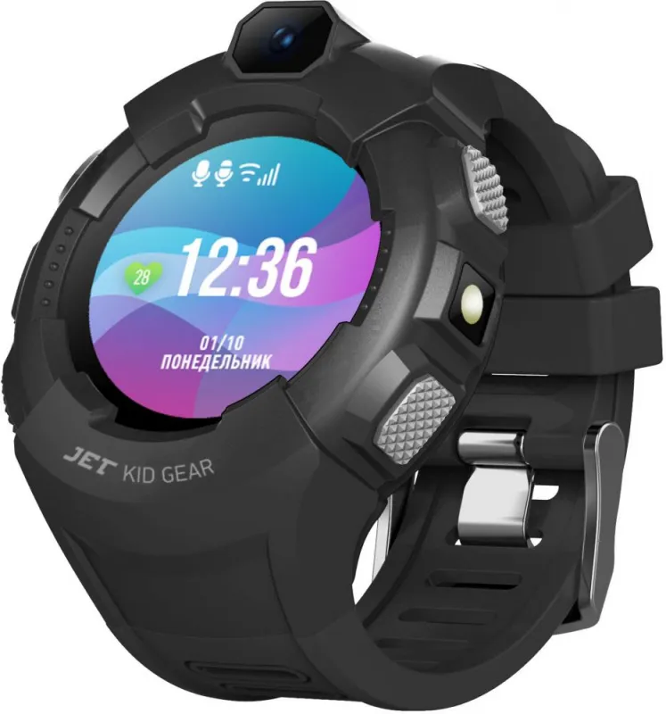 Смарт-часы Jet Kid Gear 50мм 1.44" TFT черный (GEAR GREY+BLACK)