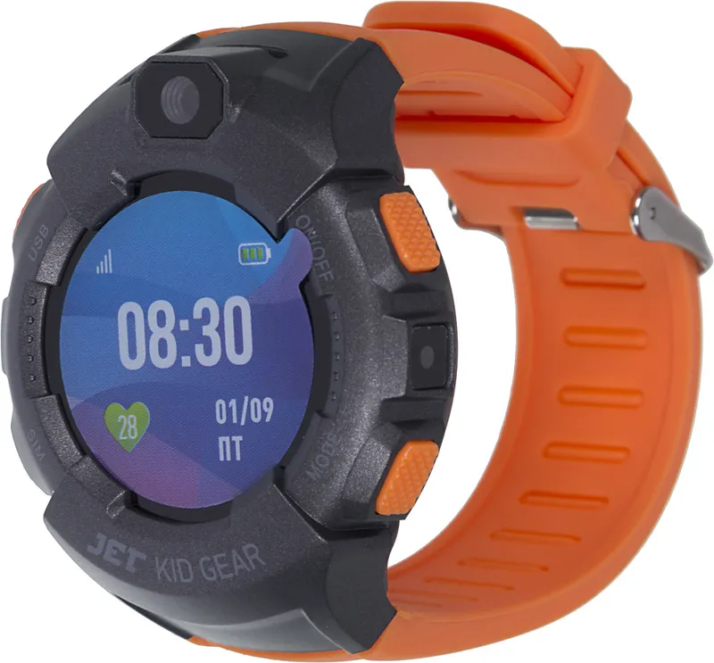 Смарт-часы Jet Kid Gear 50мм 1.44" TFT серый (GEAR ORANGE+GREY)