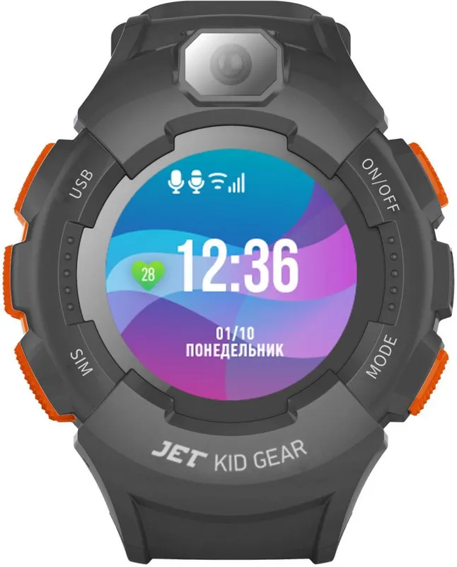 Смарт-часы Jet Kid Gear 50мм 1.44" TFT серый (GEAR ORANGE+GREY)