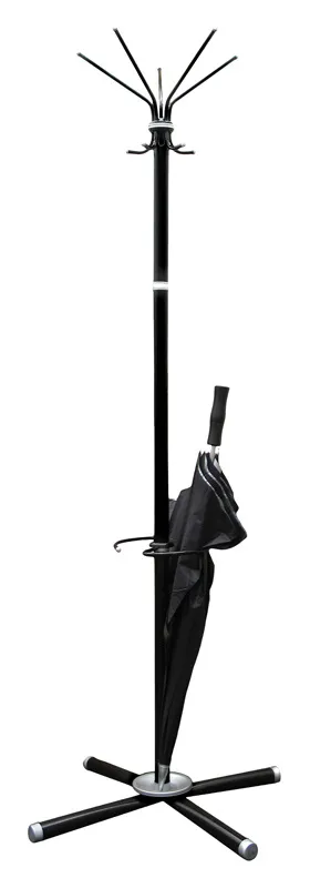 Вешалка напольная Титан Классикс-С3 0112 черный основание крестовина крючки двойные метал.