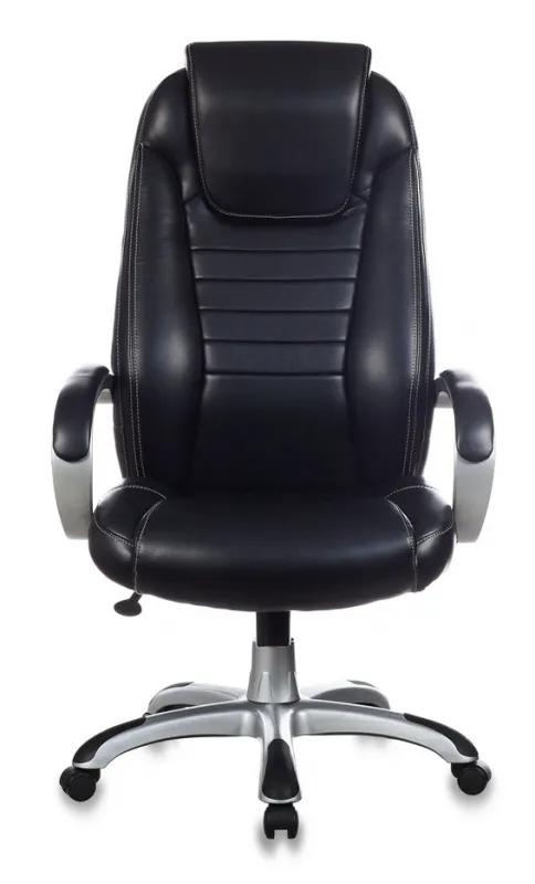 Кресло руководителя Бюрократ T-9923 черный эко.кожа крестов. пластик пластик серебро