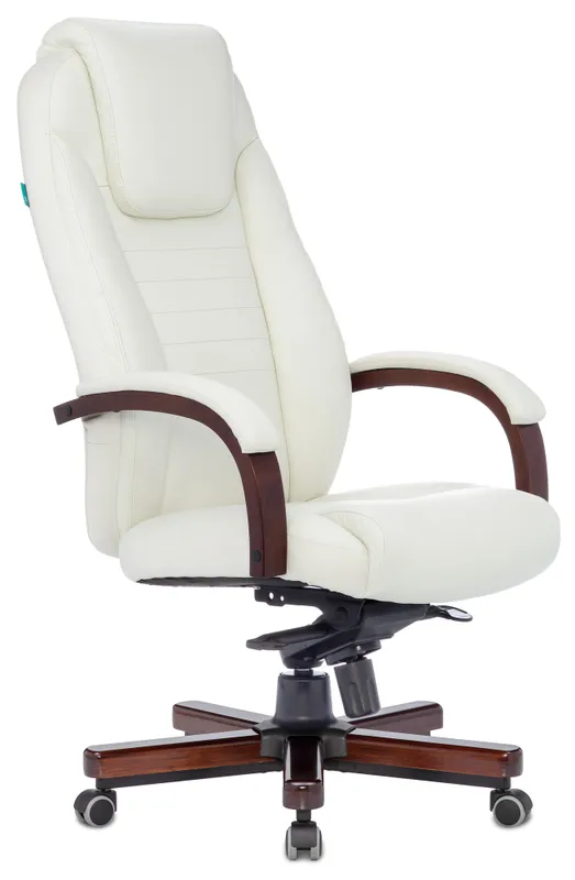 Кресло руководителя Бюрократ T-9923WALNUT слоновая кость кожа крестов. металл/дерево