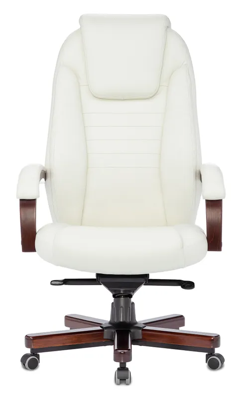 Кресло руководителя Бюрократ T-9923WALNUT слоновая кость кожа крестов. металл/дерево
