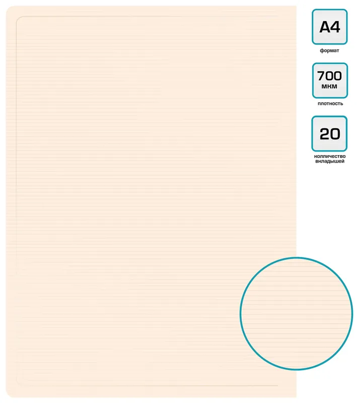 Папка с 20 прозр.вклад. Бюрократ DeLuxe DLV20MILK A4 пластик 0.7мм молочный