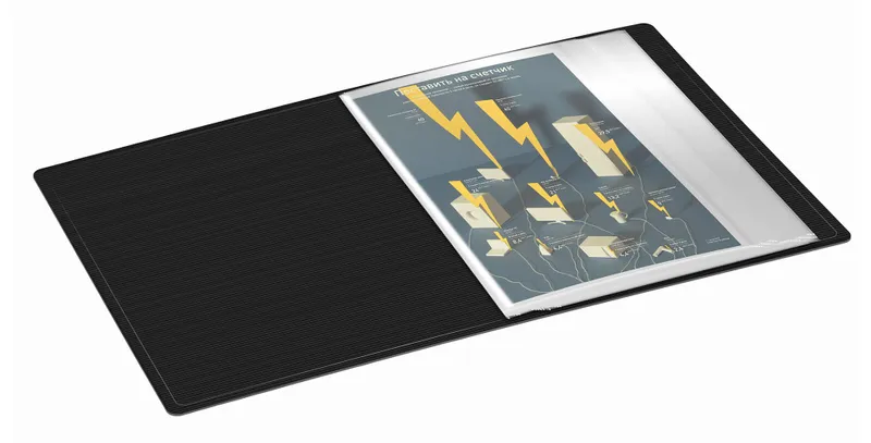 Папка с 10 прозр.вклад. Бюрократ DeLuxe DLV10BLCK A4 пластик 0.7мм черный
