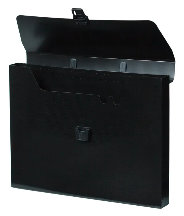 Портфель Бюрократ DeLuxe DLPP01BLCK 1 отдел. A4 пластик 0.7мм черный