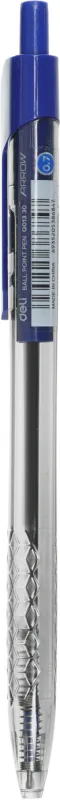 Ручка шариков. автоматическая Deli Arrow EQ01330 прозрачный/синий d=0.7мм син. черн.