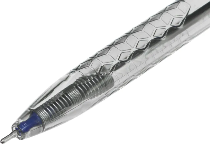 Ручка шариков. автоматическая Deli Arrow EQ01330 прозрачный/синий d=0.7мм син. черн.