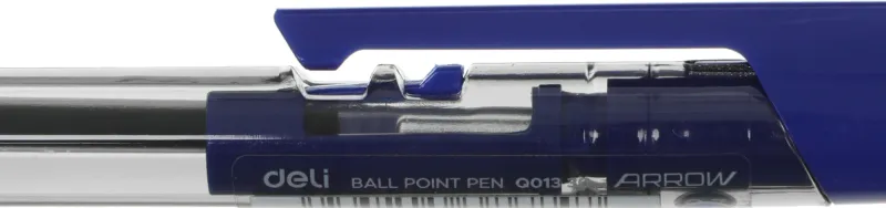 Ручка шариков. автоматическая Deli Arrow EQ01330 прозрачный/синий d=0.7мм син. черн.