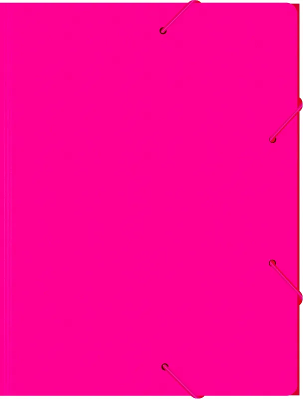 Папка на резинке Бюрократ Double Neon DNE510PINK A4 пластик кор.30мм 0.5мм розовый