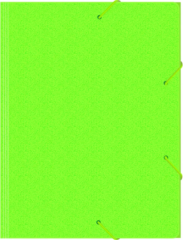 Папка на резинке Бюрократ Double Neon DNE510LETT A4 пластик кор.30мм 0.5мм салатовый