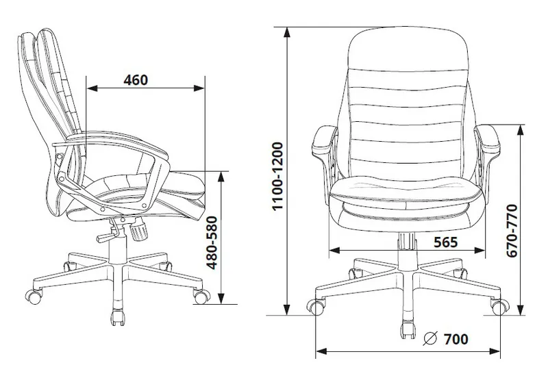 Кресло руководителя Бюрократ T-9950LT черный эко.кожа крестов. пластик