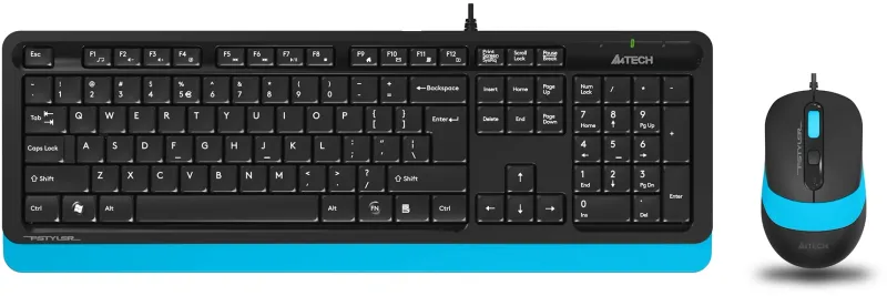 Клавиатура + мышь A4Tech Fstyler F1010 клав:черный/синий мышь:черный/синий USB Multimedia (F1010 BLUE)