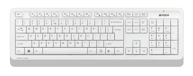 Клавиатура + мышь A4Tech Fstyler FG1010 клав:белый/серый мышь:белый/серый USB беспроводная Multimedia (FG1010 WHITE)