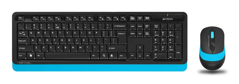 Клавиатура + мышь A4Tech Fstyler FG1010 клав:черный/синий мышь:черный/синий USB беспроводная Multimedia (FG1010 BLUE)