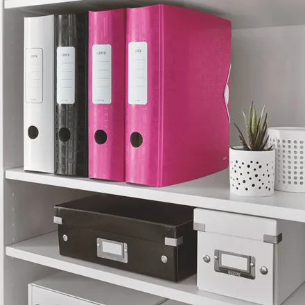 Папка-регистратор Leitz WOW 11060023 A4 82мм полифом розовый металлик