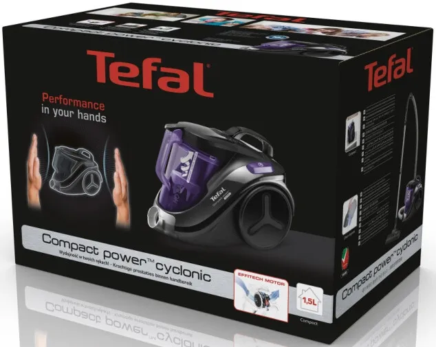 Пылесос Tefal TW3759EA 750Вт черный/сиреневый