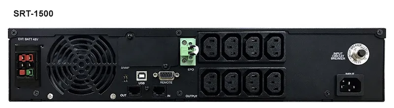 Источник бесперебойного питания Powercom Smart-UPS SMART RT, Line-Interactive, 1000VA/900W, Rack/Tower, 8*IEC320-C13 (8 batt), Serial+USB, SNMP Slot, подкл. доп. Батарей (1157673)