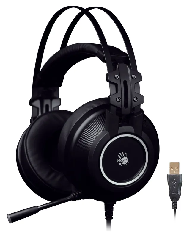 Наушники с микрофоном A4Tech Bloody G528C черный 2м мониторные USB оголовье (G528C)
