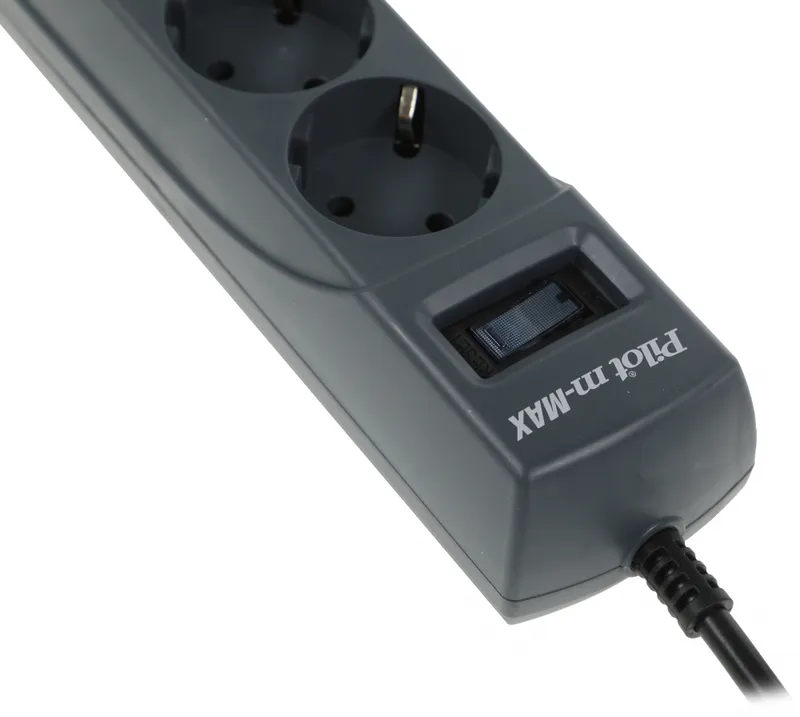 Сетевой фильтр Pilot m-MAX 1.8м (4 розетки) серый (коробка)