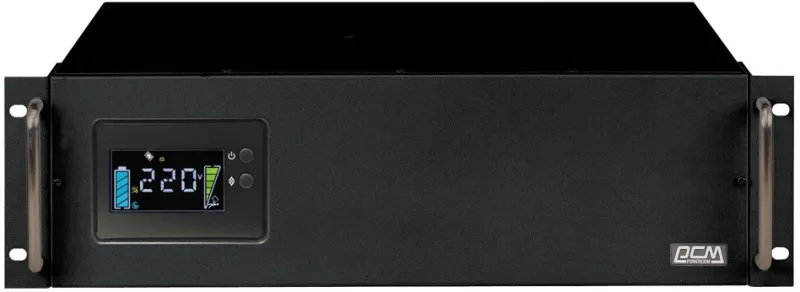 Источник бесперебойного питания Powercom King Pro RM, Line-Interactive, 3000VA/2400W, Rack mount 3U, 8*IEC320-C13 (8 batt), Serial+USB, SmartSlot, LCD, black (1152615)