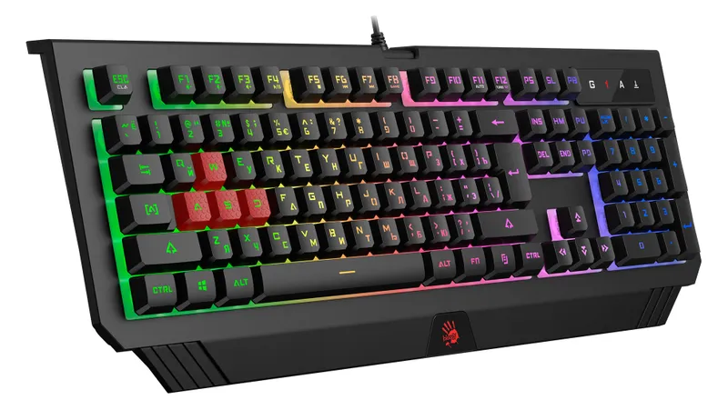 Клавиатура A4Tech Bloody B120N черный USB Multimedia for gamer LED (подставка для запястий) (B120N)