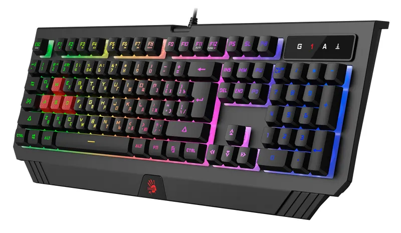 Клавиатура A4Tech Bloody B120N черный USB Multimedia for gamer LED (подставка для запястий) (B120N)