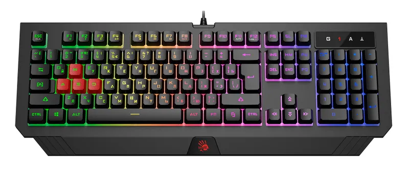 Клавиатура A4Tech Bloody B120N черный USB Multimedia for gamer LED (подставка для запястий) (B120N)
