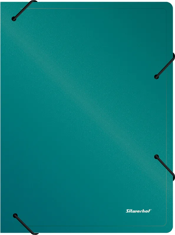 Папка архивная на резинке Silwerhof Perlen 311915-75 полипропилен 1мм корешок 100мм A4 зеленый металлик