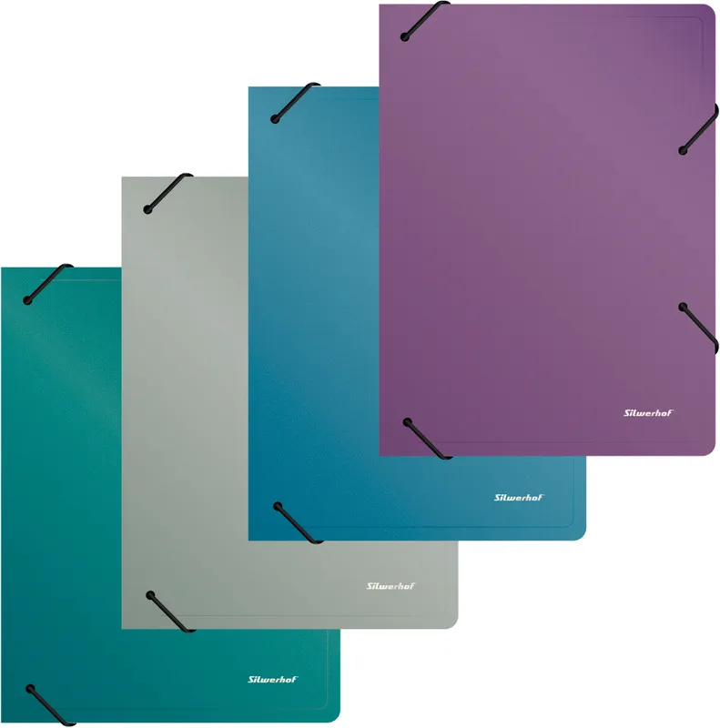 Папка архивная на резинке Silwerhof Perlen 311915-75 полипропилен 1мм корешок 100мм A4 зеленый металлик