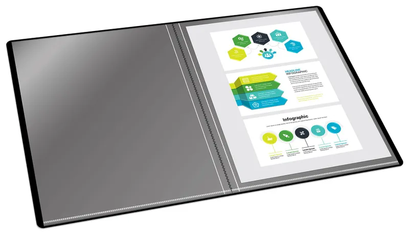 Папка с 80 прозр.вклад. Silwerhof Perlen 292981-77 A4 1мм карман серебристый металлик