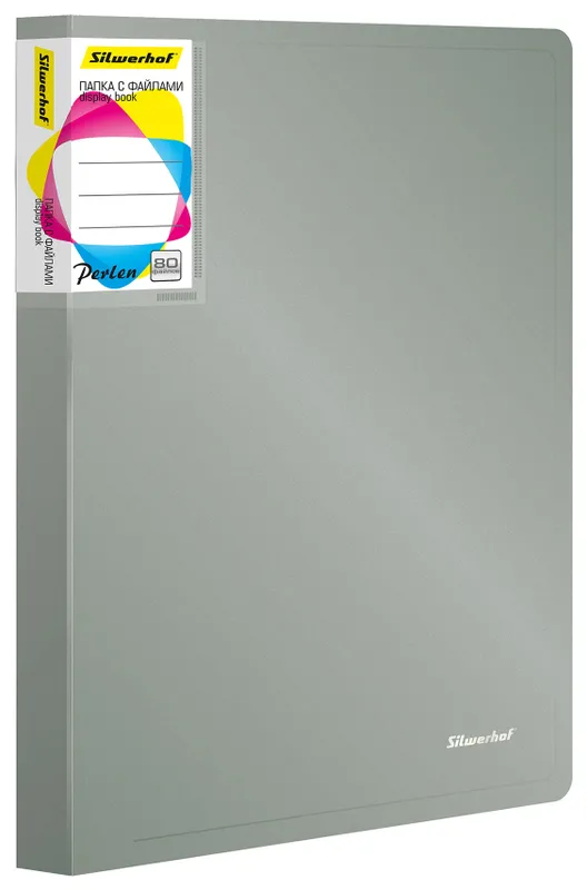 Папка с 80 прозр.вклад. Silwerhof Perlen 292981-77 A4 1мм карман серебристый металлик