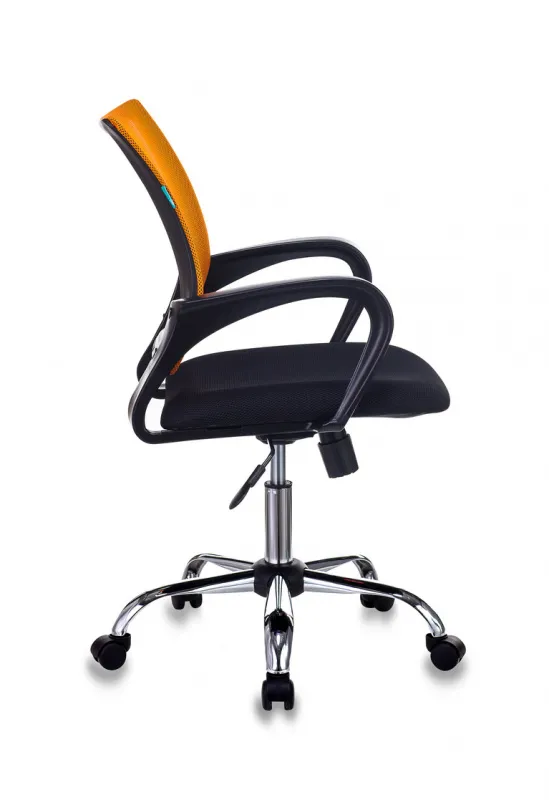 Кресло Бюрократ CH-695NSL оранжевый TW-38-3 сиденье черный TW-11 крестов. металл хром