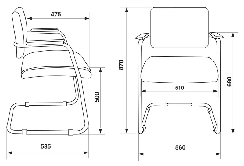 Кресло Бюрократ CH-271N-V черный Leather Black эко.кожа полозья металл черный