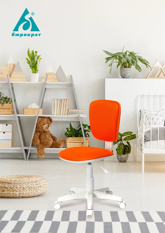 Кресло детское Бюрократ CH-W204NX голубой TW-55 крестов. пластик пластик белый