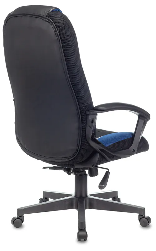 Кресло игровое Zombie VIKING-9 черный/синий текстиль/эко.кожа крестов. пластик