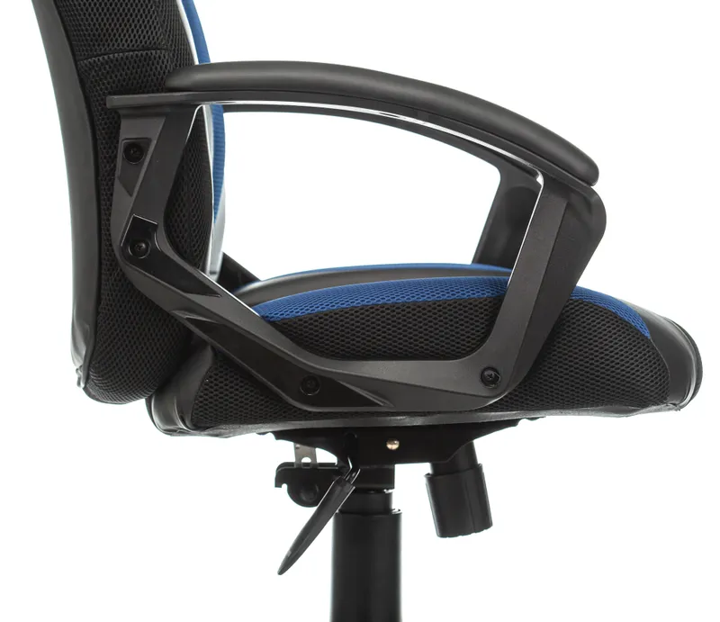 Кресло игровое Zombie VIKING-9 черный/синий текстиль/эко.кожа крестов. пластик