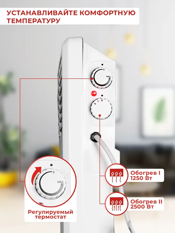 Конвектор Ресанта ОК-2500 2500Вт белый