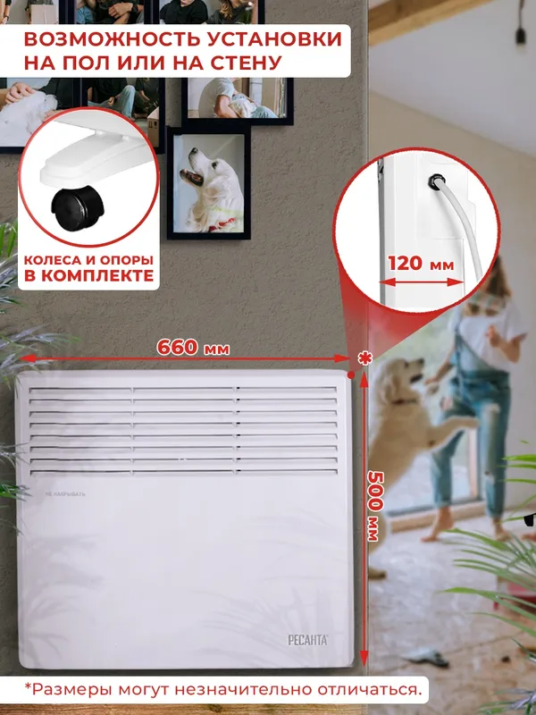 Конвектор Ресанта ОК-1500Е 1500Вт белый