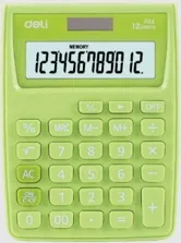 Калькулятор настольный Deli E1238/GRN зеленый 12-разр.