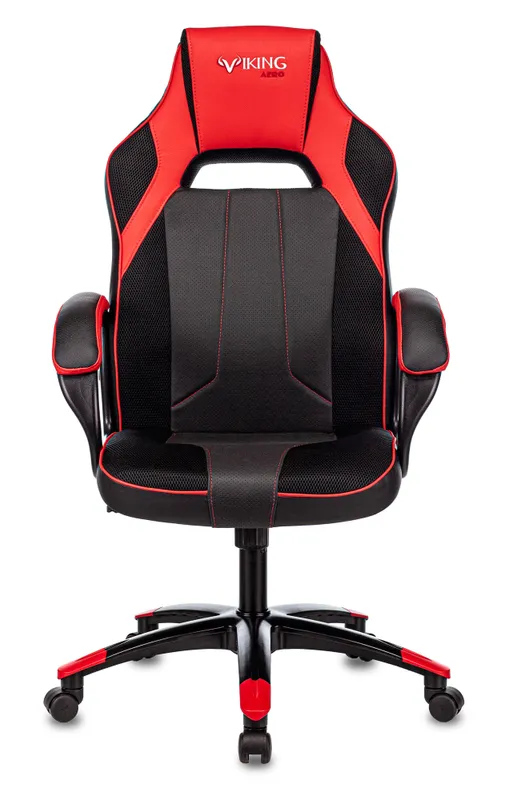 Кресло игровое Zombie VIKING 2 AERO черный/красный эко.кожа/ткань крестов. пластик