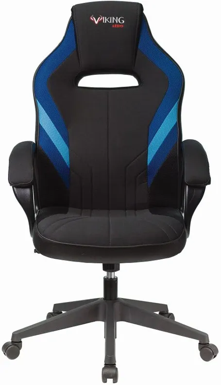 Кресло игровое Zombie VIKING 3 AERO черный/синий ткань/эко.кожа крестов. пластик