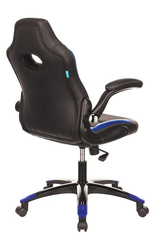 Кресло игровое Zombie VIKING-1N черный/синий эко.кожа крестов. пластик